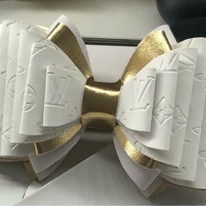 Extra large Double Sided White Bow Your choice for keychain or Stanley tumbler